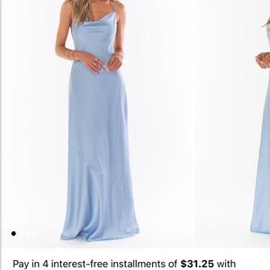 Show Me Your MuMu Blue Sleeveless Cowl Neck Gown